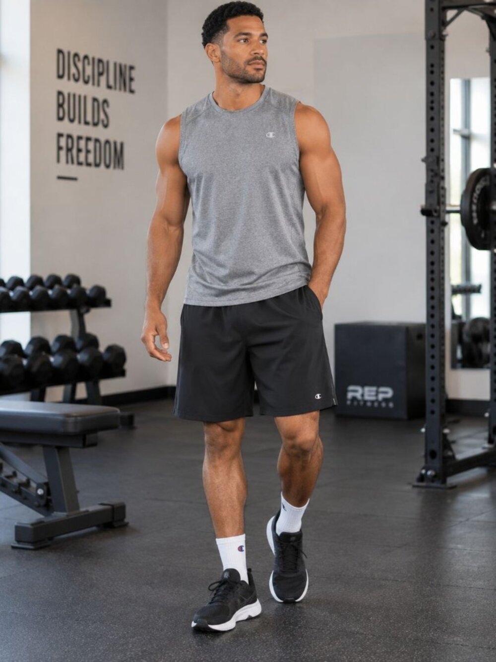 Champion Black Athletic Shorts Men’s XL Streetwear Athleisure Gym